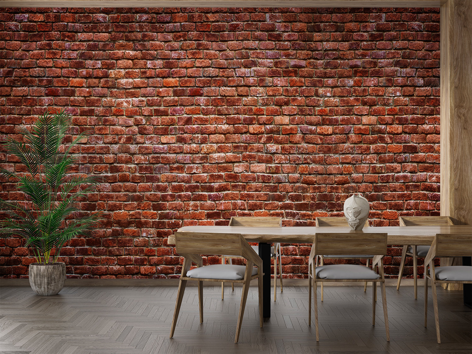 Papier Peint Aspect Brique Terracotta