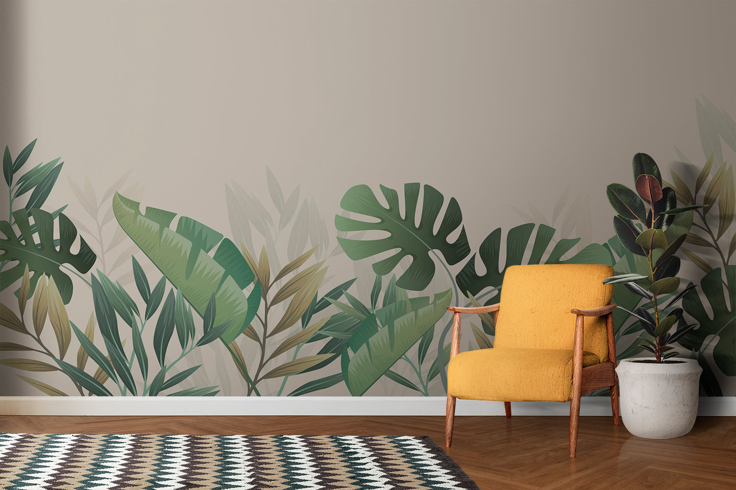 Papier Peint Avec Feuillage