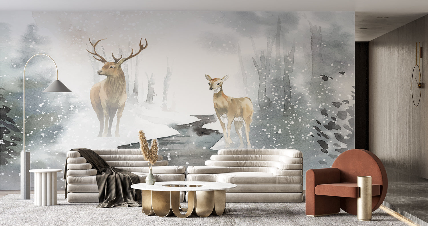 Papier Peint Biche Foret