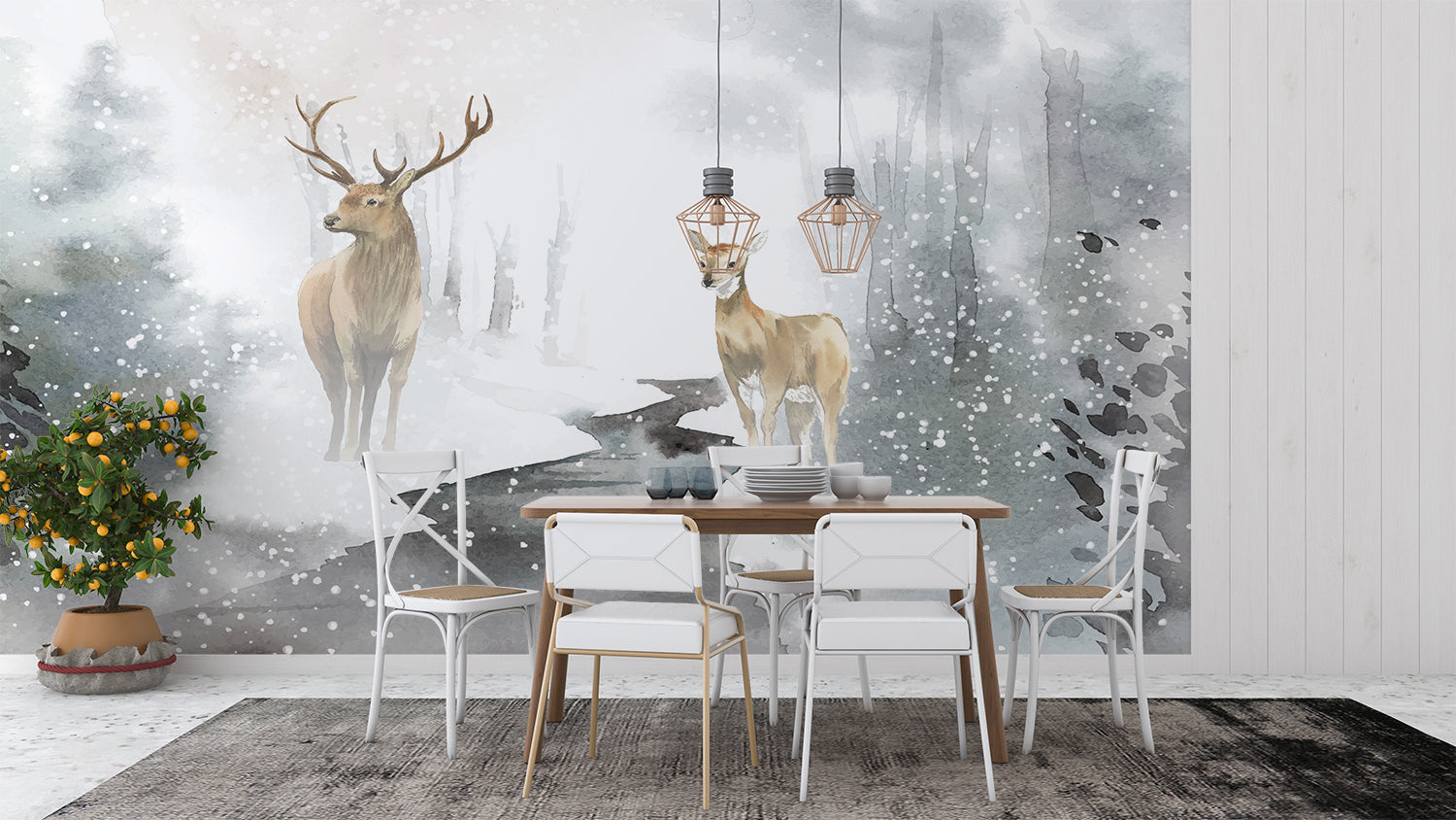 Papier Peint Biche Foret