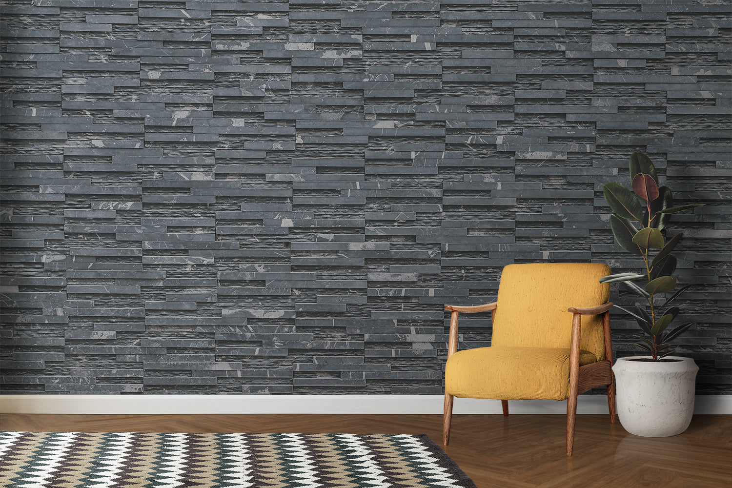 Papier Peint Brique Anthracite