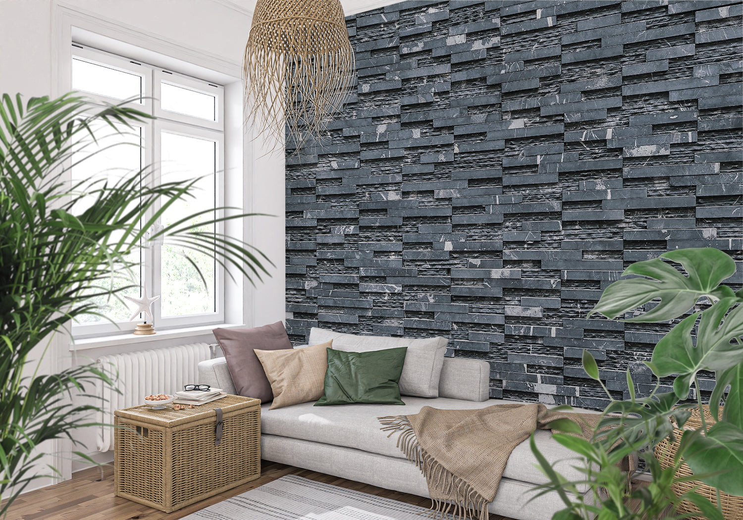 Papier Peint Brique Anthracite