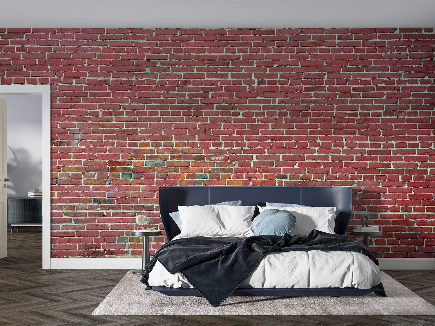 Papier Peint Brique Blanche Et Rouge