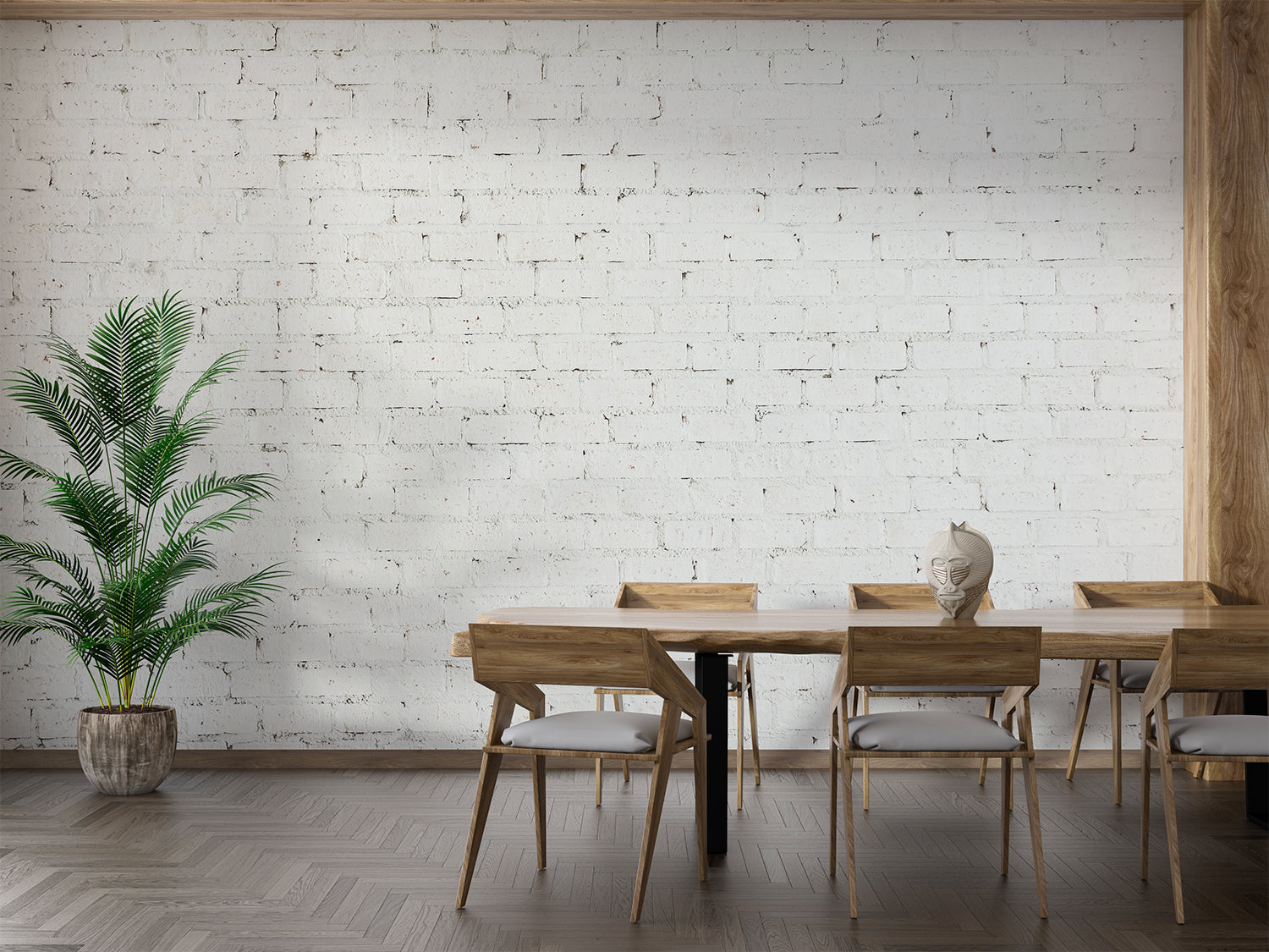 Papier Peint Brique Blanche Relief