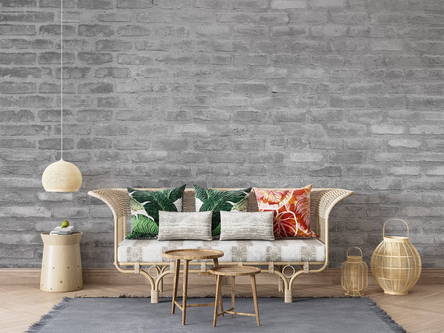 Papier Peint Brique Gris