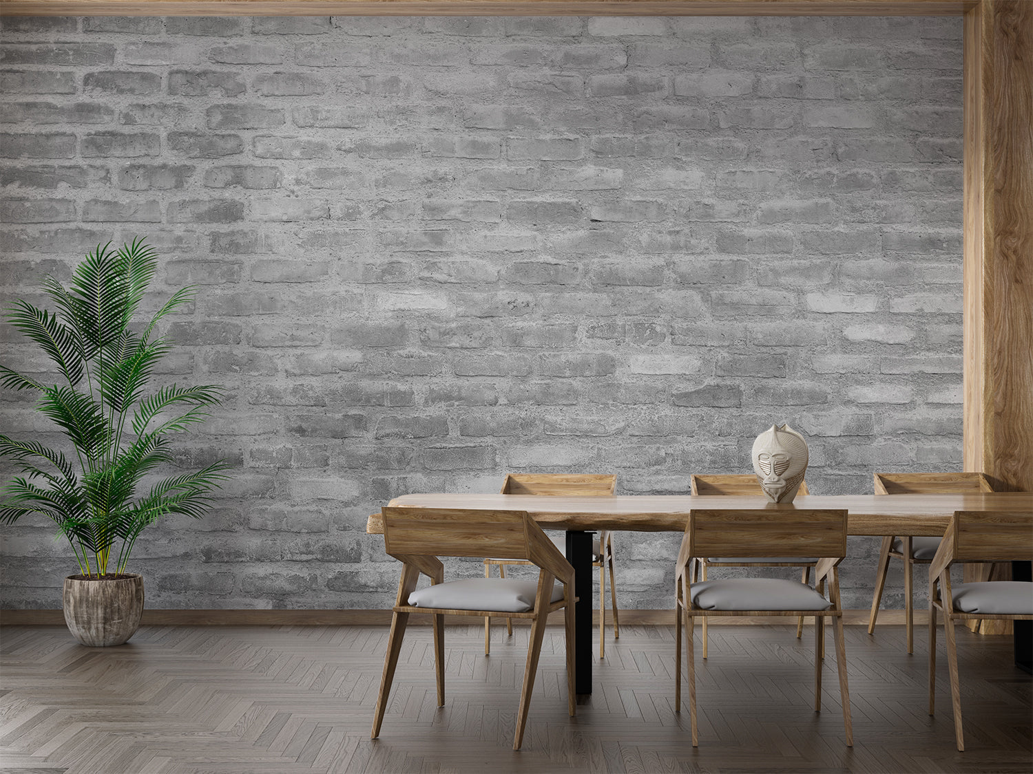 Papier Peint Brique Gris