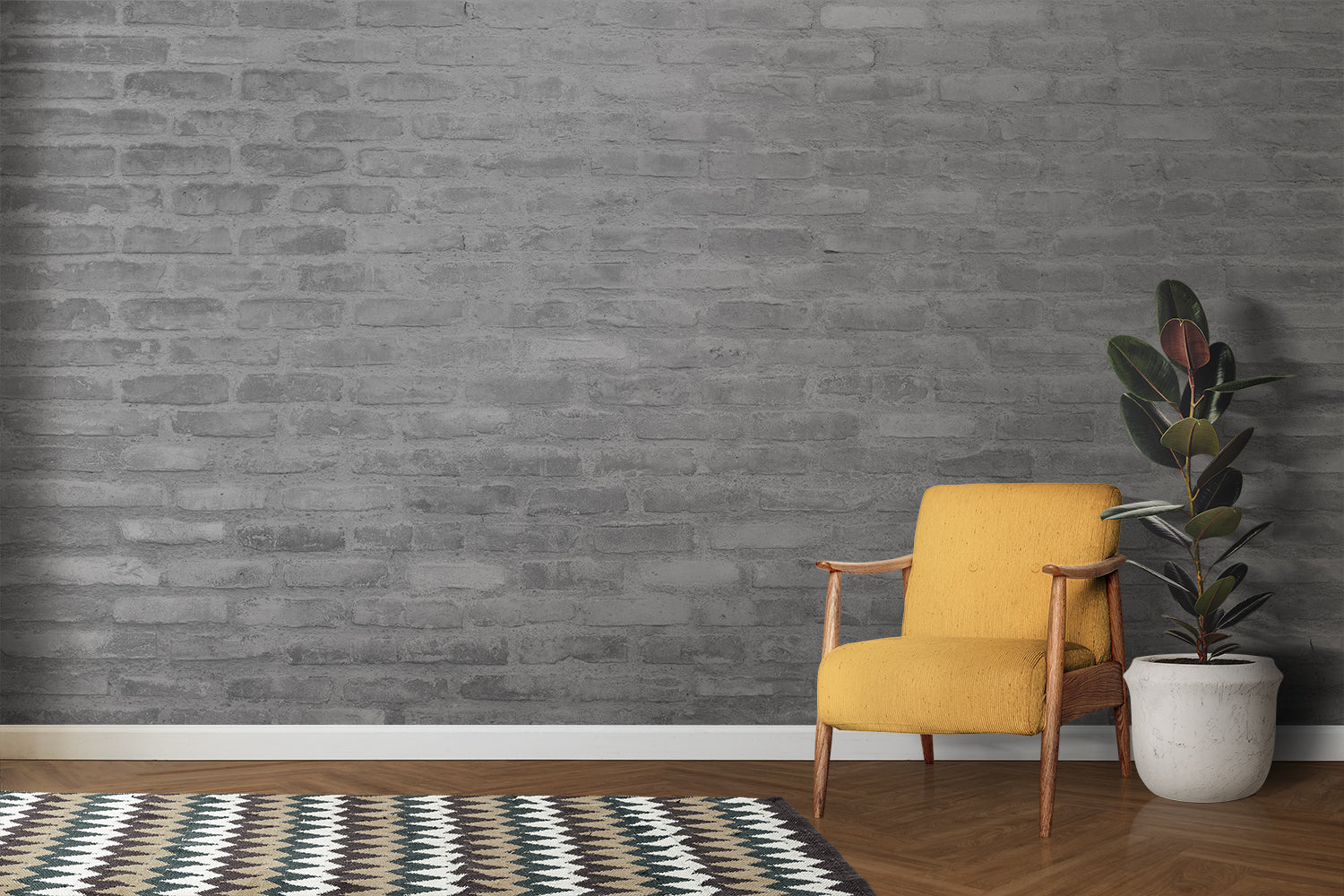 Papier Peint Brique Gris