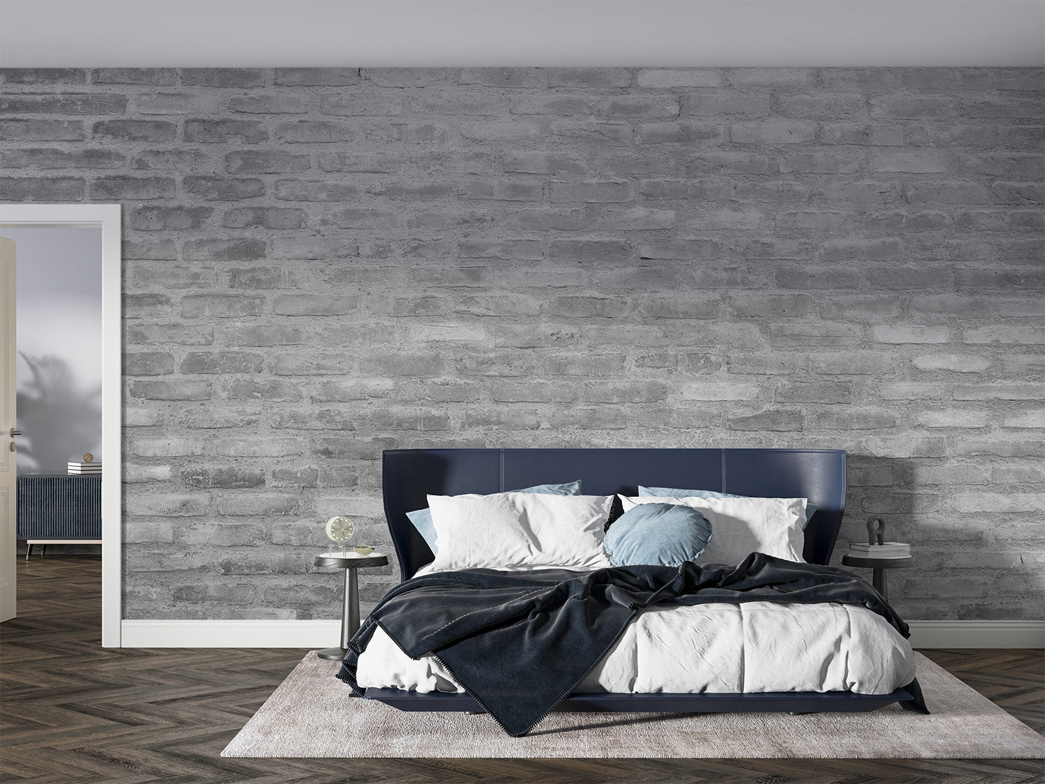 Papier Peint Brique Gris