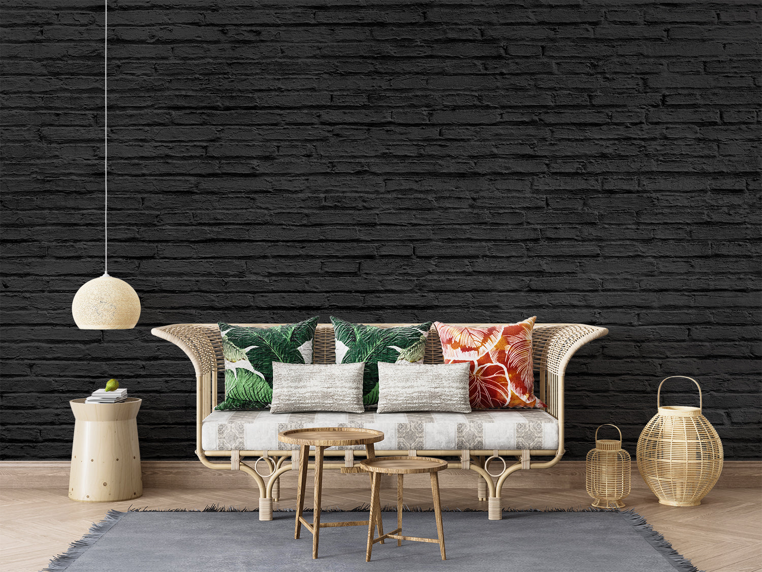Papier Peint Brique Noir
