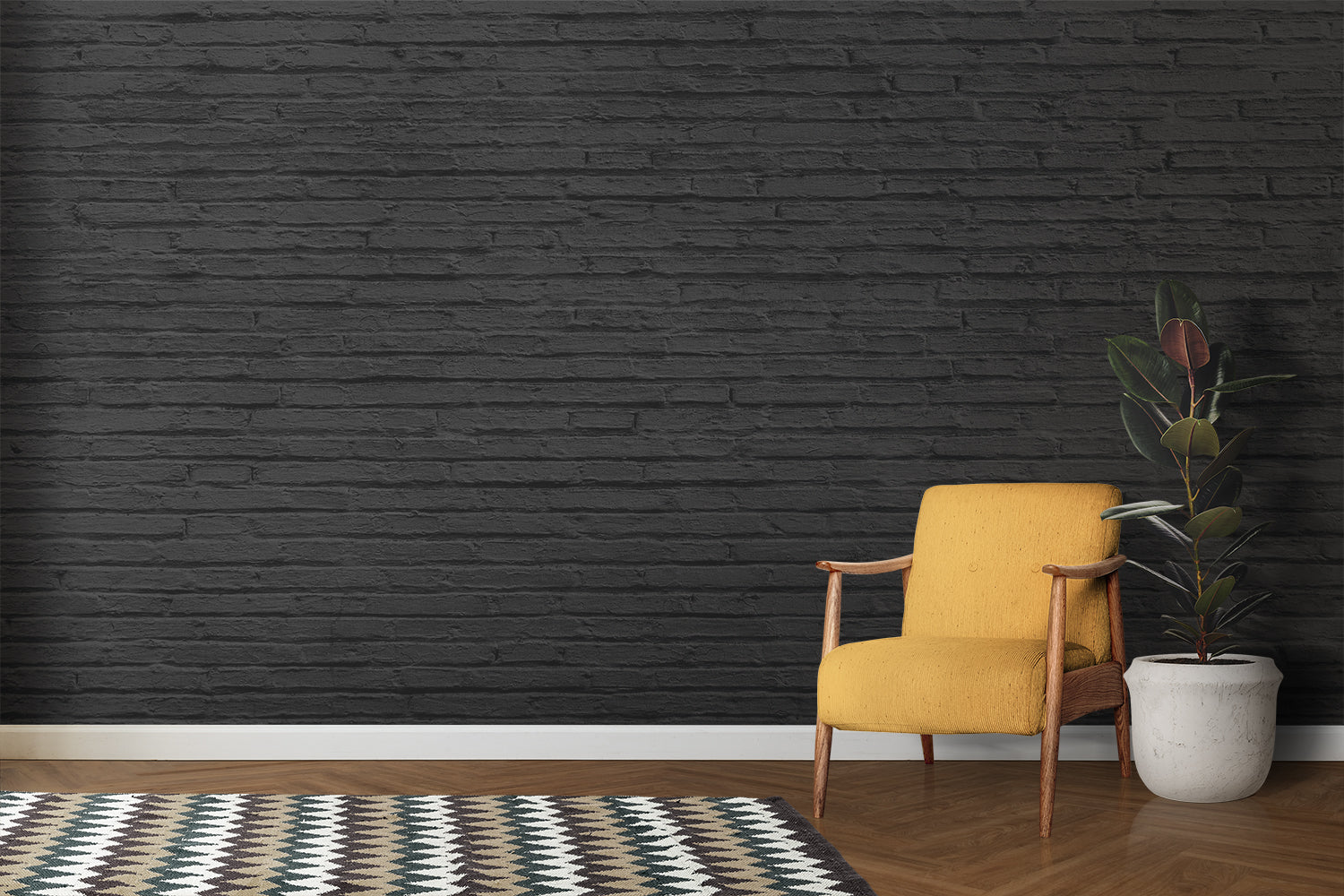 Papier Peint Brique Noir