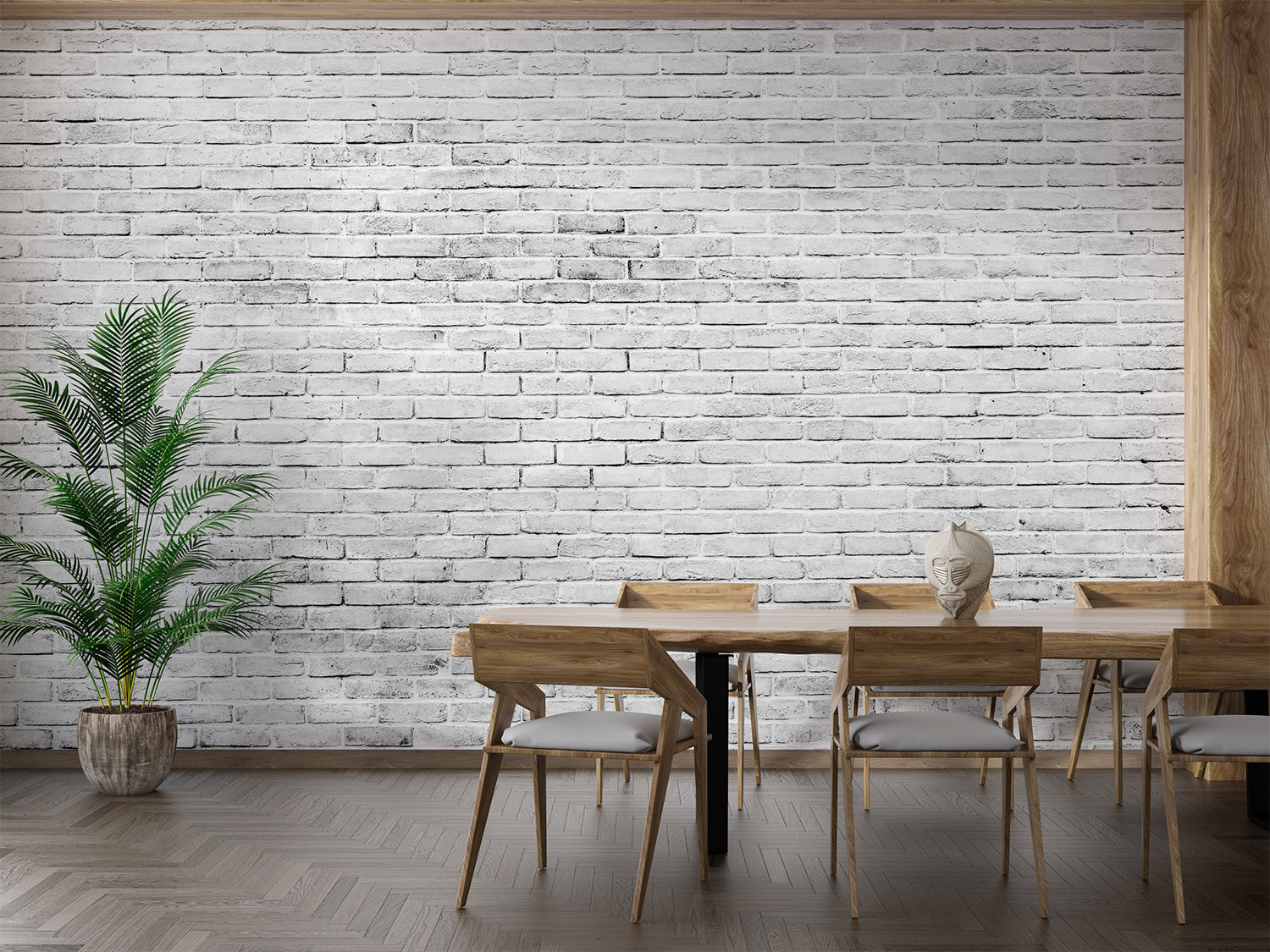 Papier Peint Effet Brique Blanche