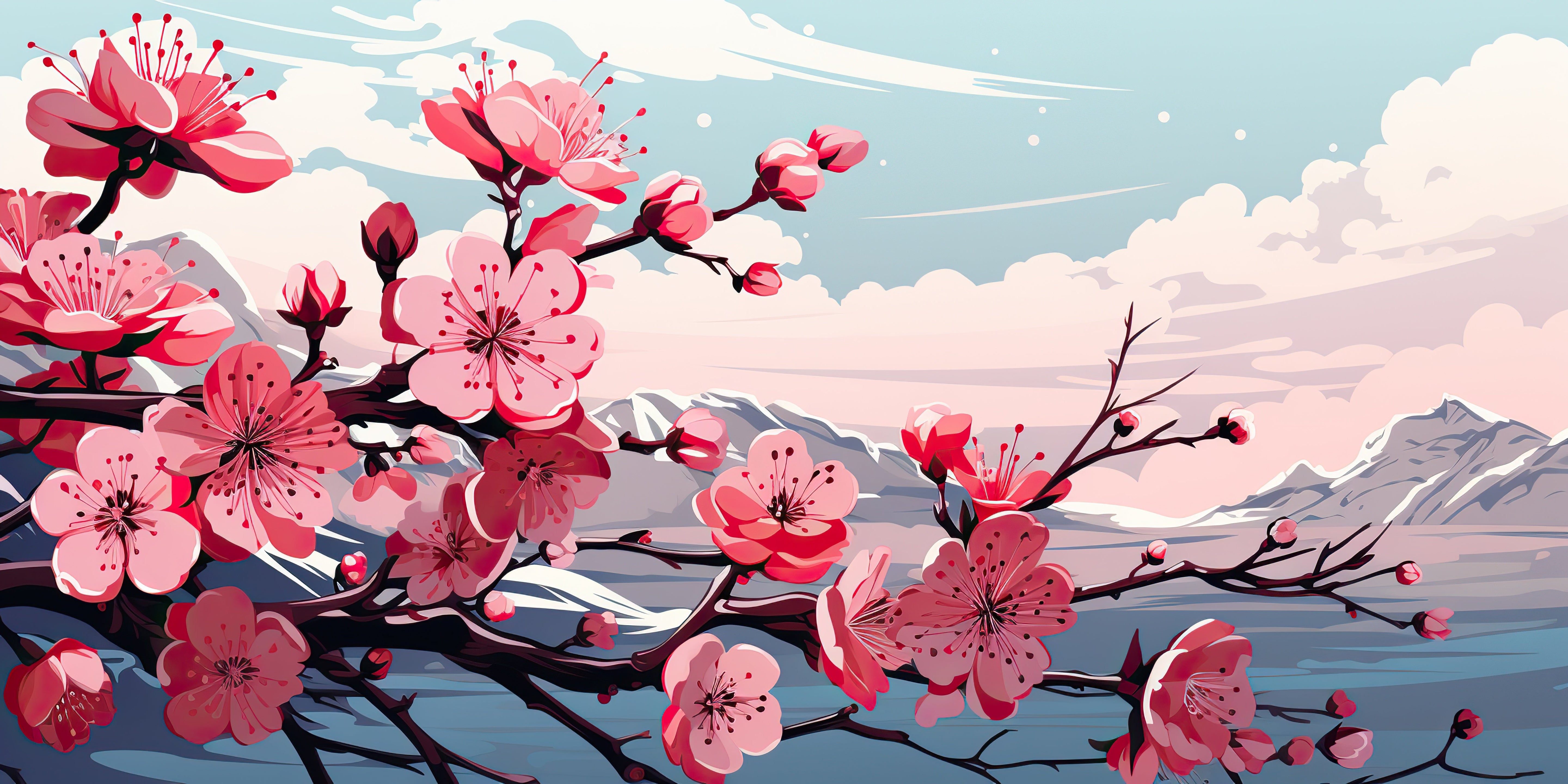 Papier Peint Fleur De Cerisier Japonais