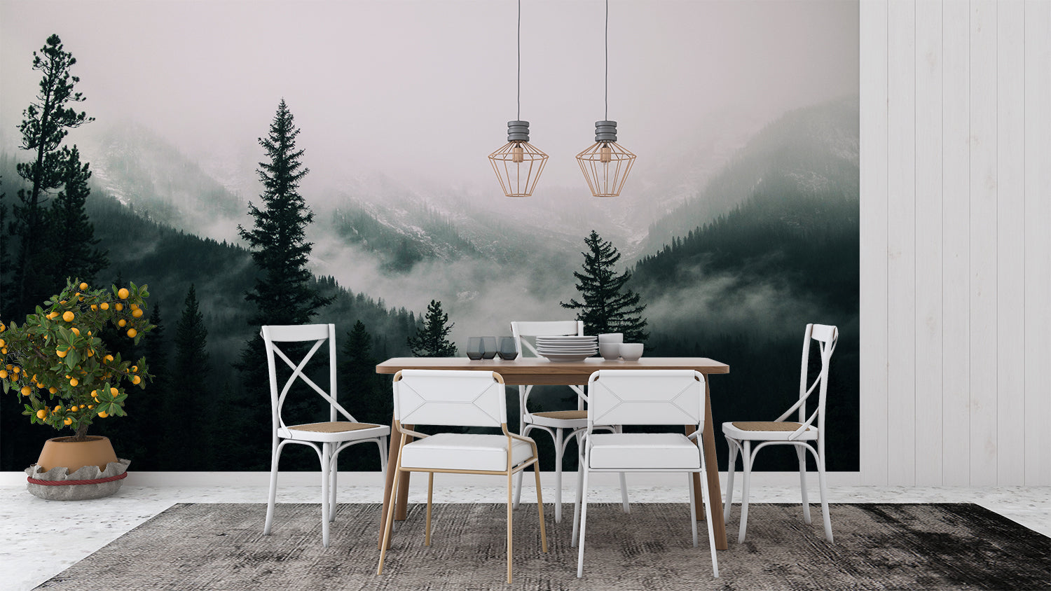 Papier Peint Foret Brumeuse