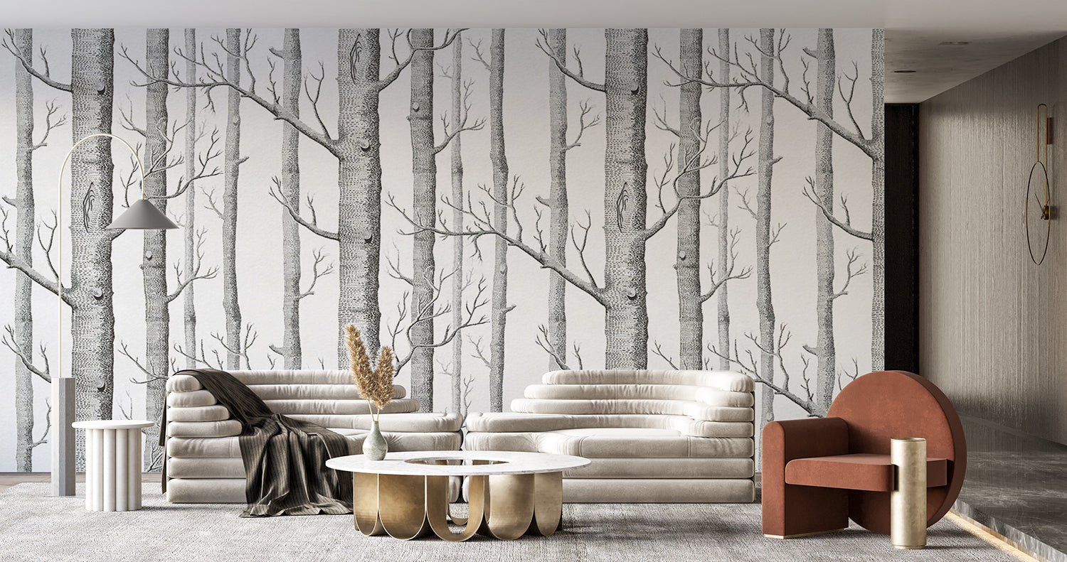 Papier Peint Foret De Bouleau