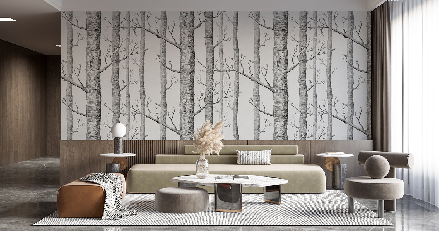 Papier Peint Foret De Bouleau
