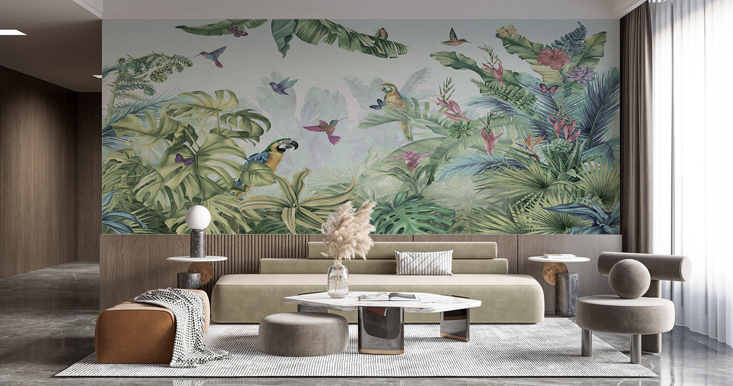 Papier Peint Foret Oiseaux