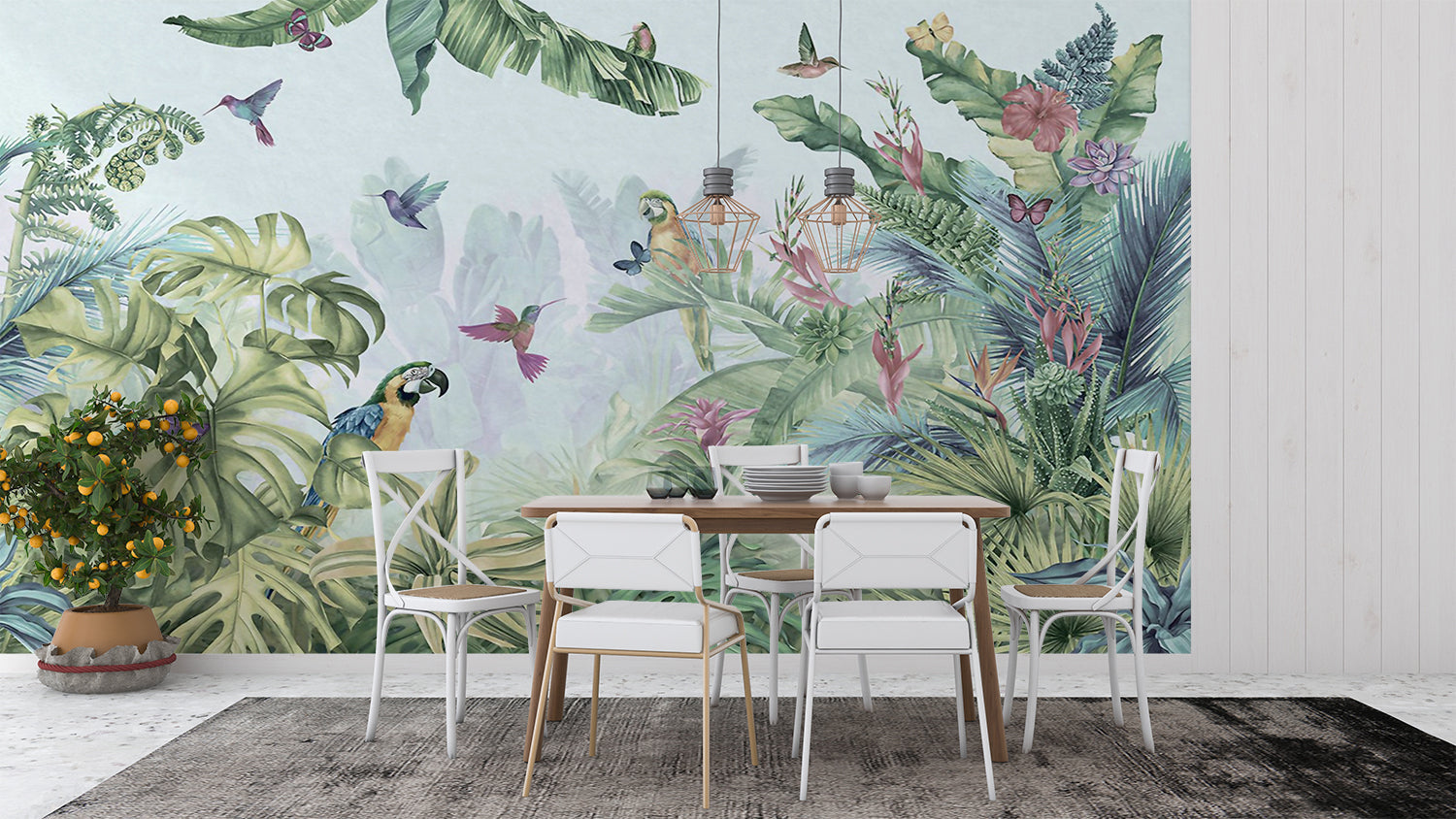Papier Peint Foret Oiseaux