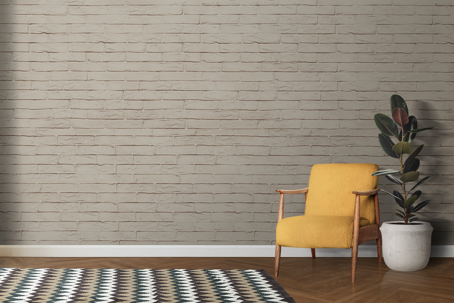 Papier Peint Imitation Brique Beige
