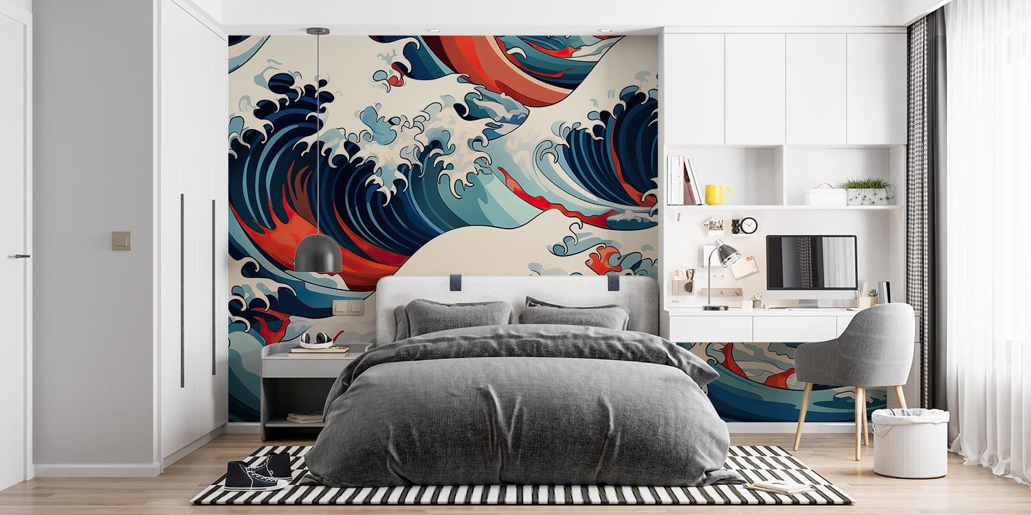 Papier Peint Japonais Bleu