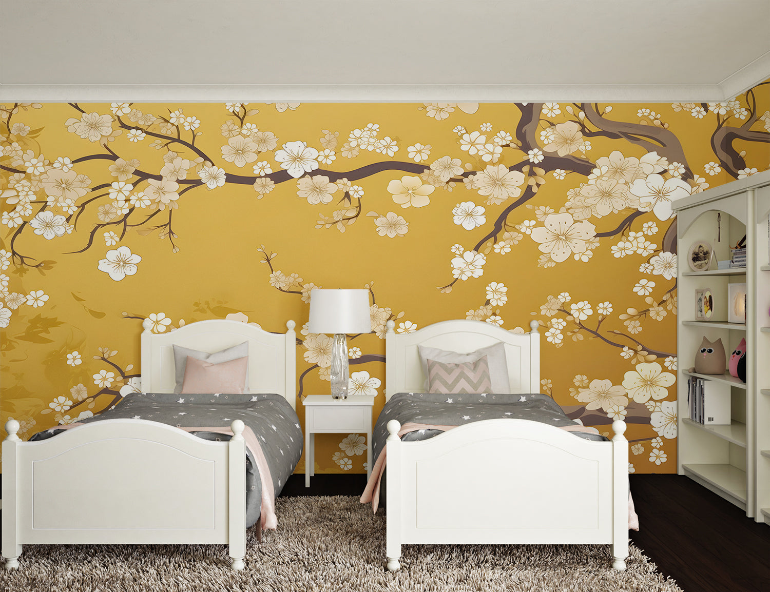 Papier Peint Japonais Jaune