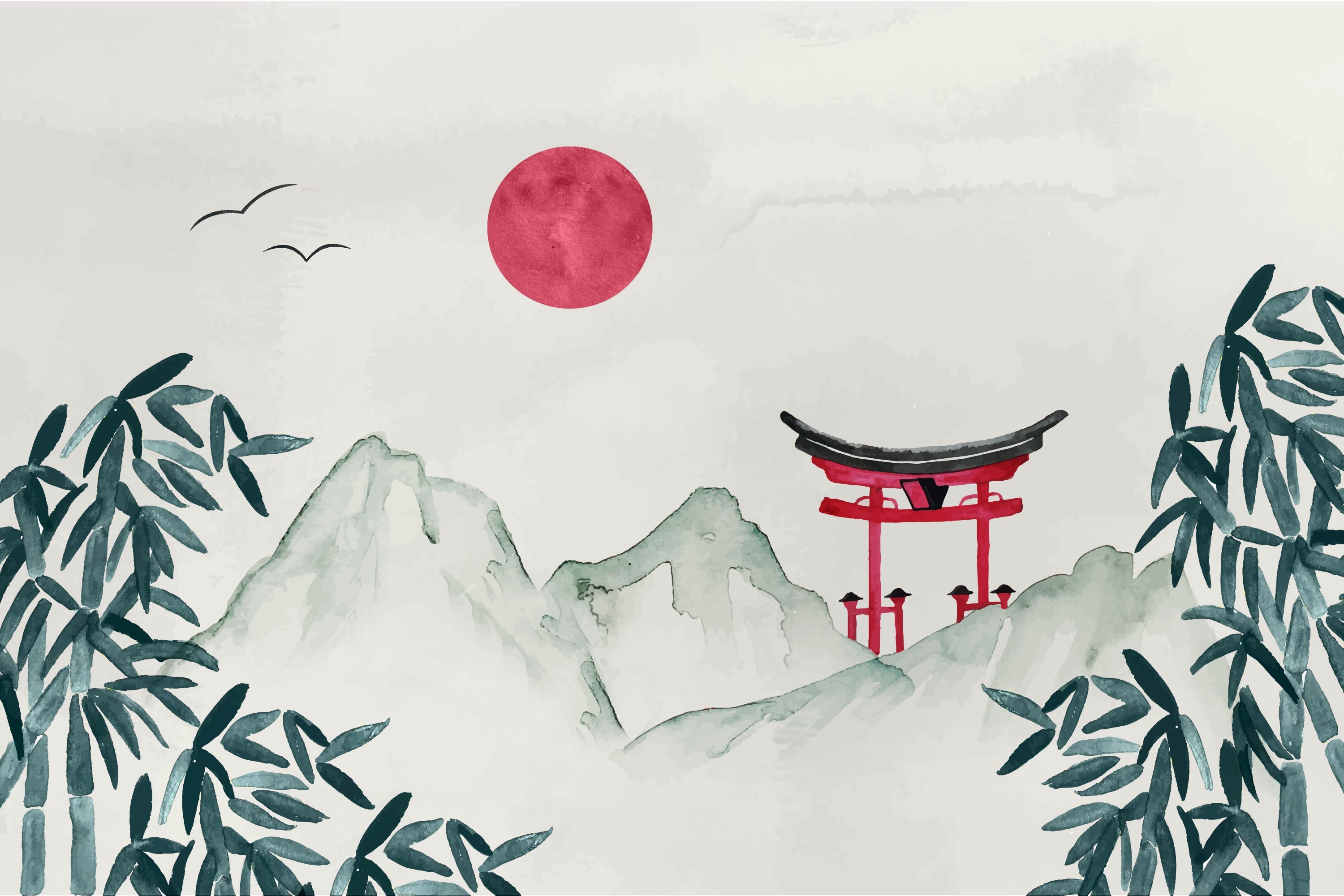 Papier Peint Japonais Vert