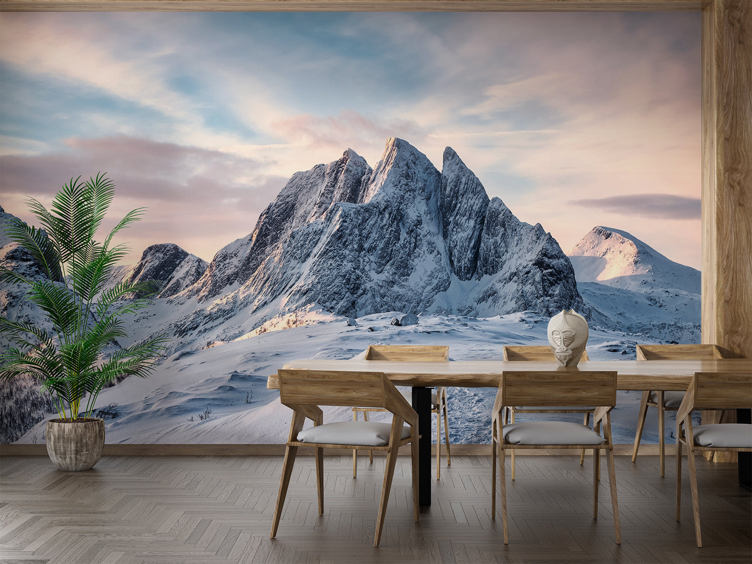 Papier Peint Montagne Enneigée