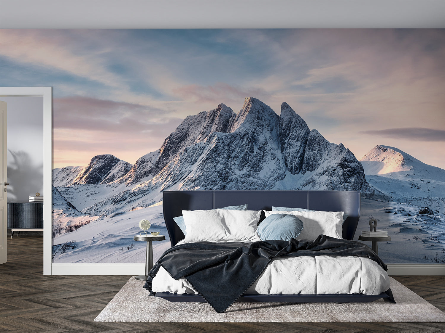 Papier Peint Montagne Enneigée