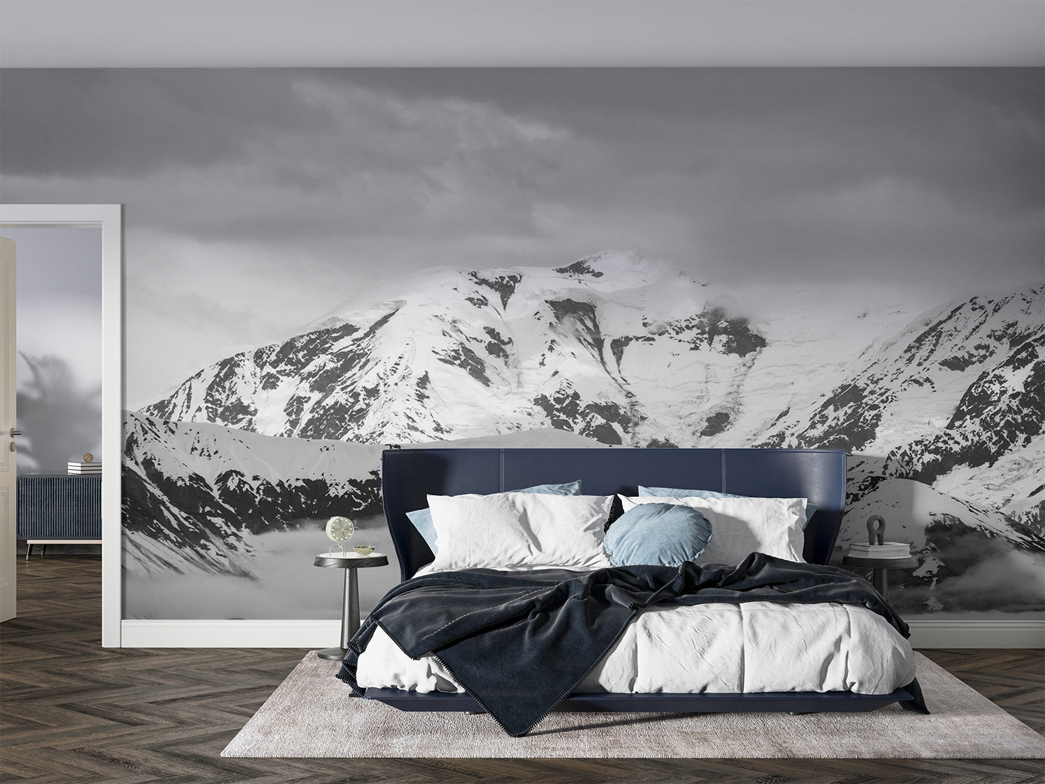 Papier Peint Noir Et Blanc Montagne