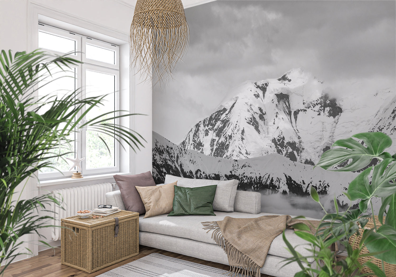 Papier Peint Noir Et Blanc Montagne