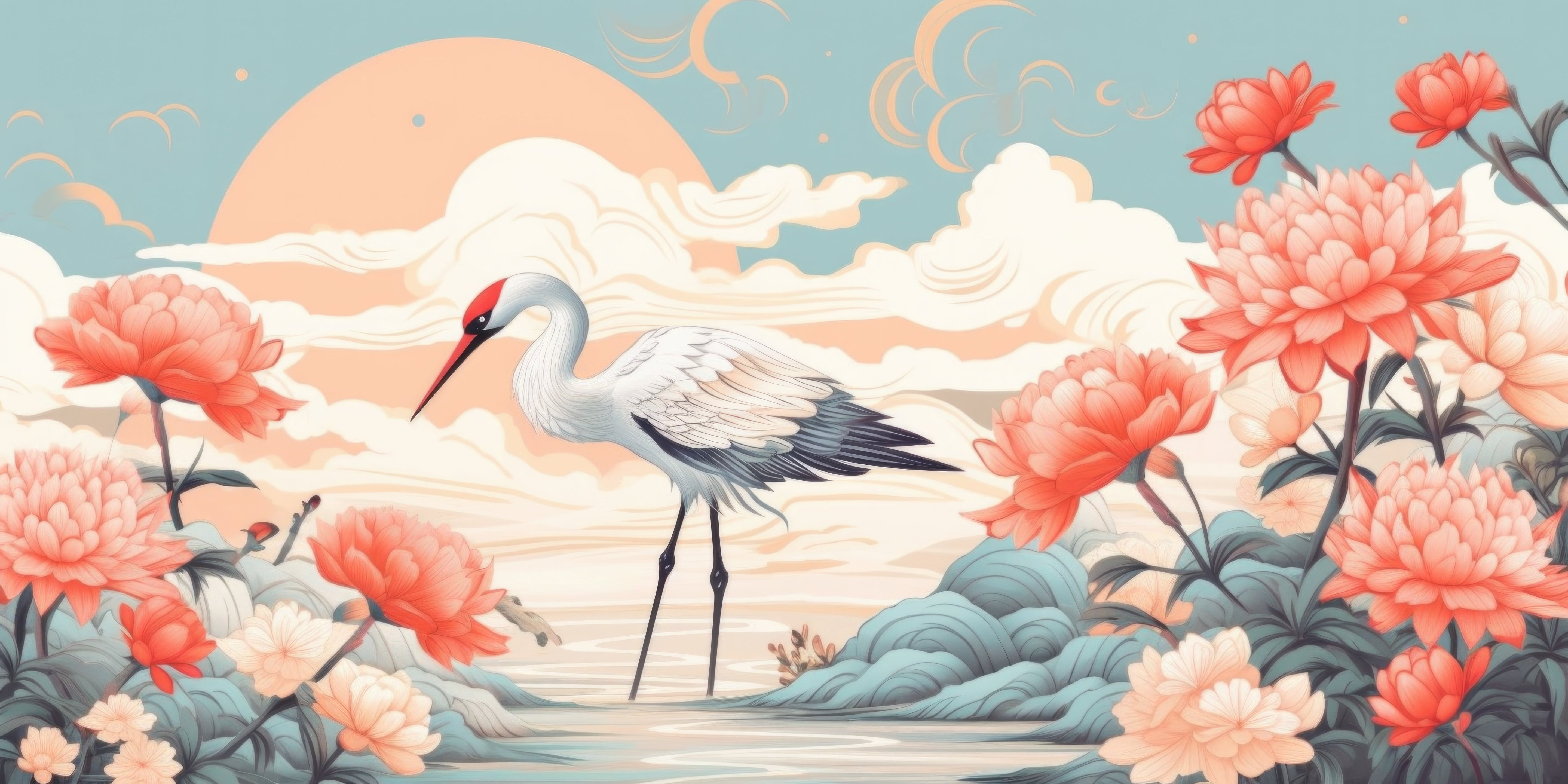 Papier Peint Oiseaux Japonais