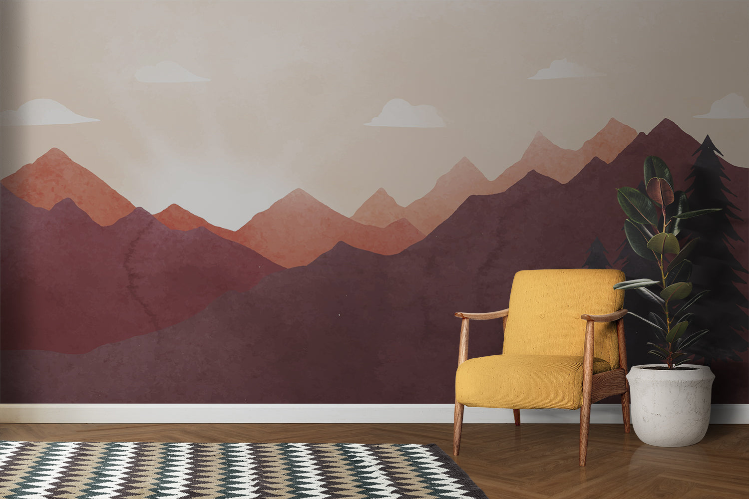 Papier Peint Style Montagne