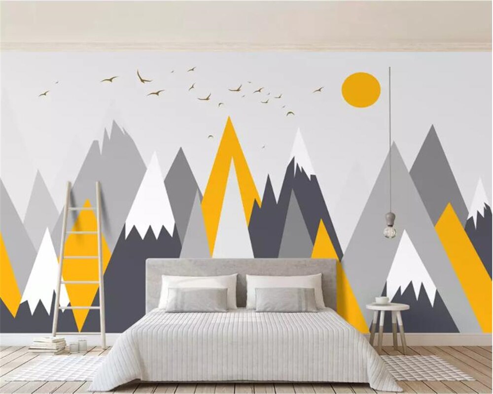 Papier Peint Scandinave Jaune et Gris